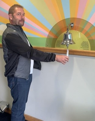 Ringing the bell at Velindre Cancer Centre